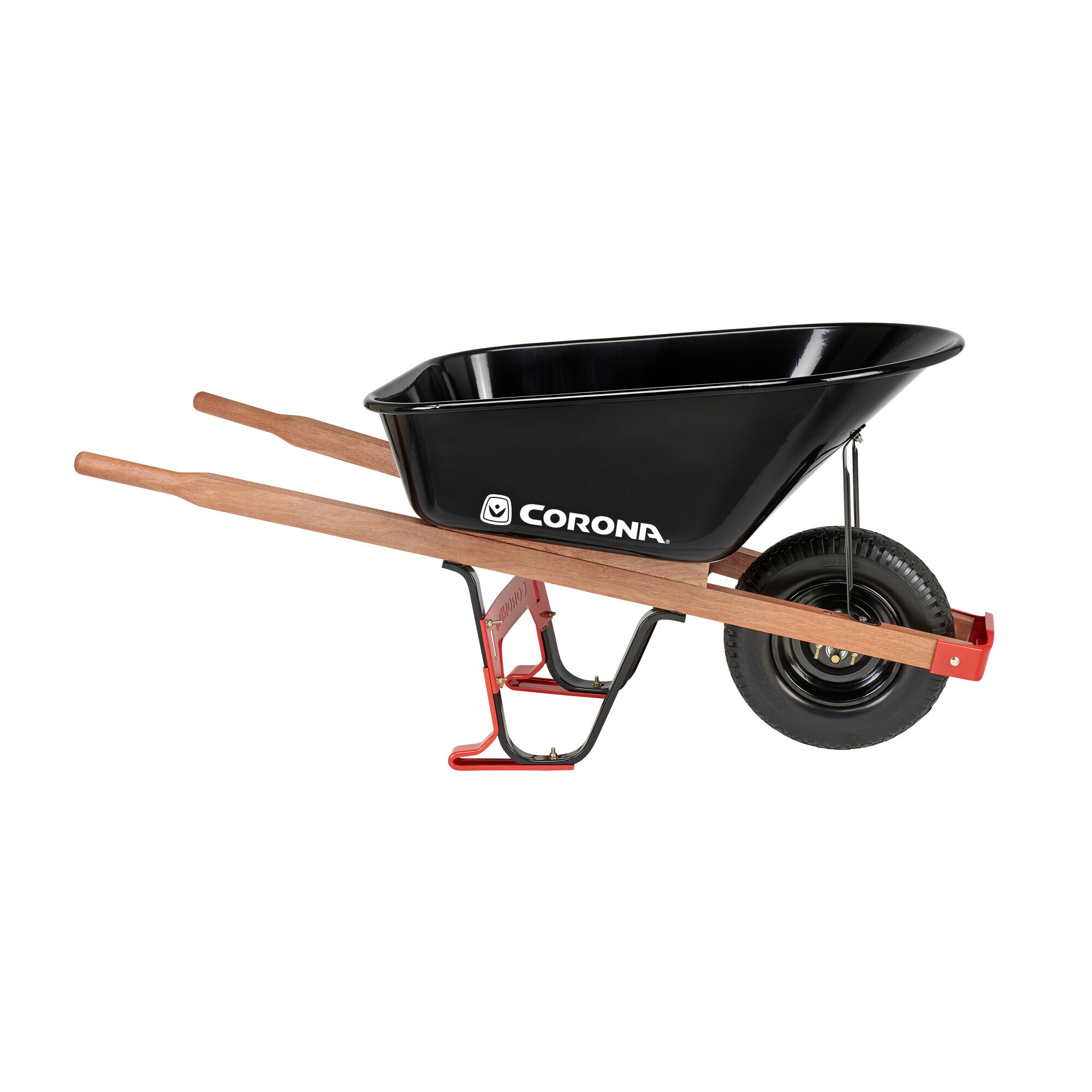 Corona Professional Steel Wheelbarrow — 6 Cu. Ft., Wood Handles, Flat-Free Tire, Model# WB14063